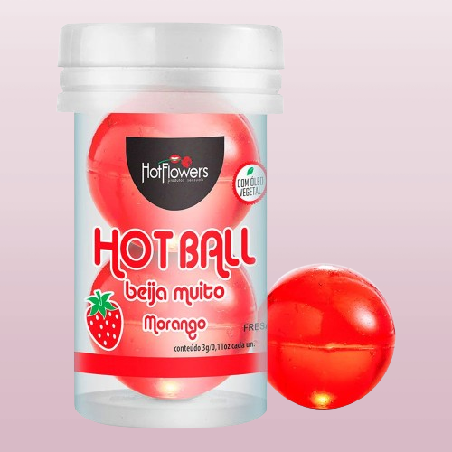 Bolinha Hot Ball Beija Muito - Morango