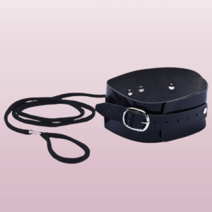 Coleira em verniz C/guia- Preta